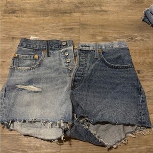 Levi's Two-Tone Denim Cutoff Shorts